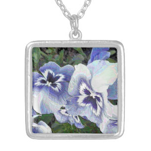PANSIES SILVER PLATED NECKLACE
