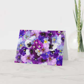 Pansies Spring Flowers Blank Greeting Card