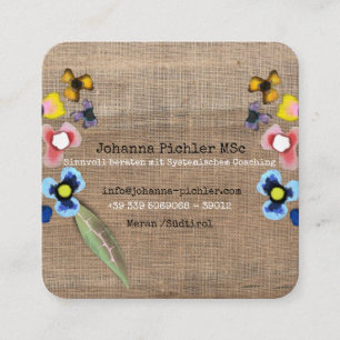 Pansies Square Business Card