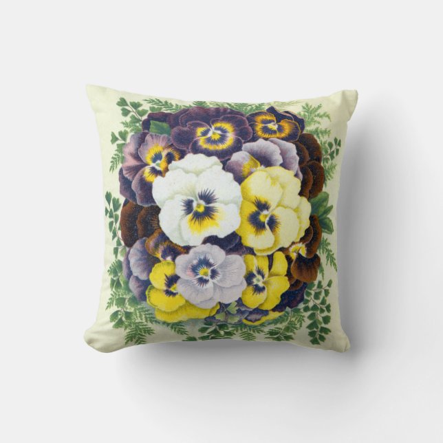 Pansies Throw Pillow (Front)