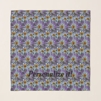 Pansies up close in white and purple watch scarf