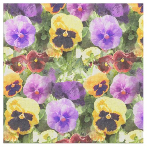 Pansies Watercolor Fabric