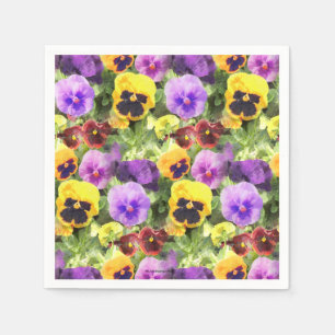Pansies Watercolor Napkins