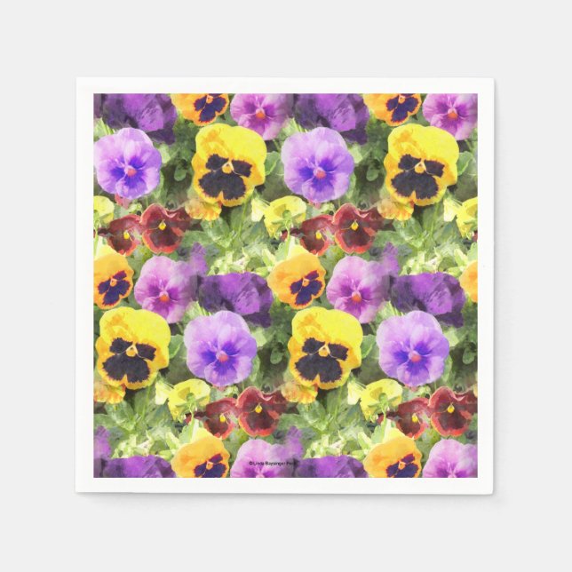 Pansies Watercolor Napkins (Front)