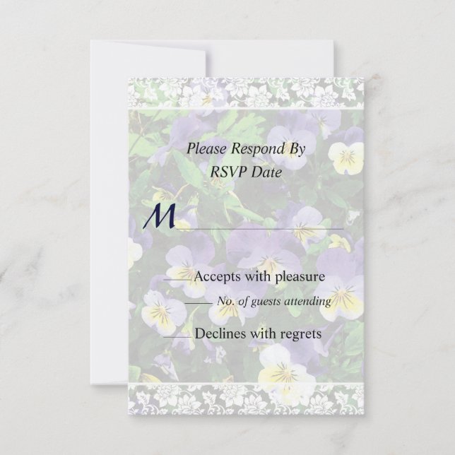 Pansies Wedding Invitation (Front)