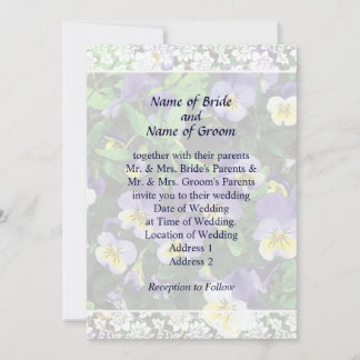 Pansies Wedding Invitation Set