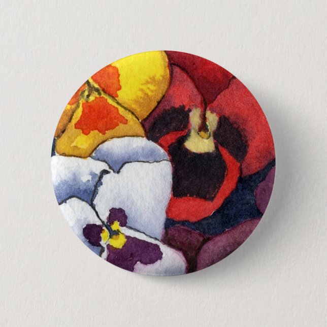 "Pansy #2" Floral Button (Front)