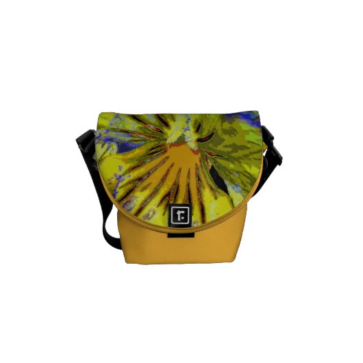 Pansy Abstract Messenger Bag (Front)
