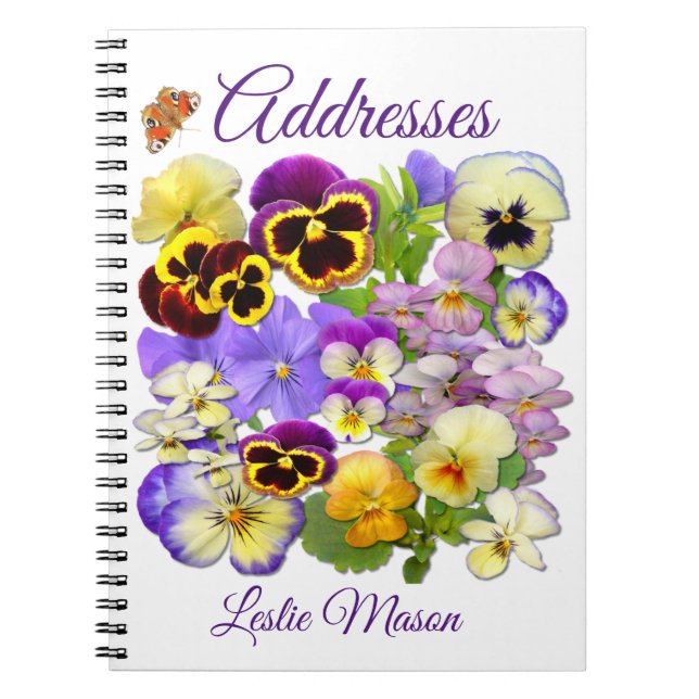 Pansy and Butterfly Address Book (Front)