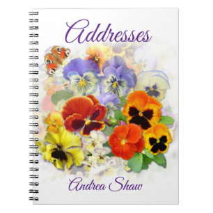 Pansy and Butterfly Address Notebook