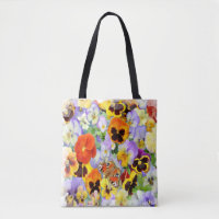 Pansy and Butterfly Tote Bag