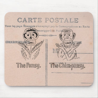 Pansy and Chimp Humor Mouse Pad