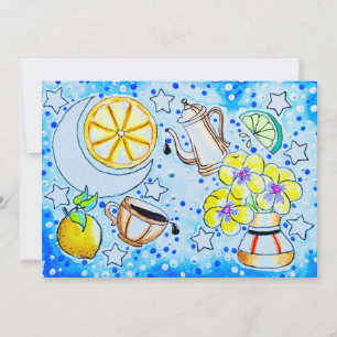 Pansy and Lemon Note Card