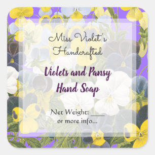 Pansy and Violets Custom Soap or Craft Stickers