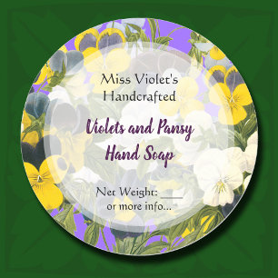 Pansy and Violets Custom Soap or Craft Stickers