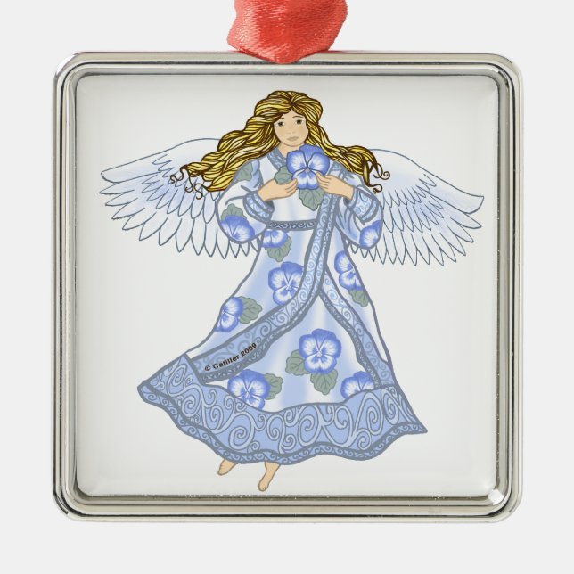Pansy  Angel Metal Ornament (Front)