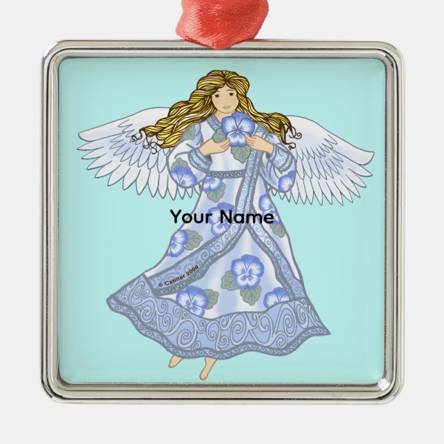 Pansy  Angel Metal Ornament (Front)