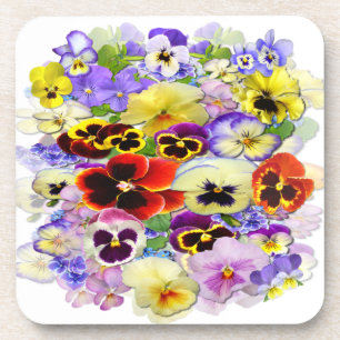 Pansy Arrangement  Beverage Coaster