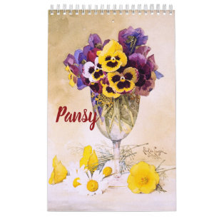 Pansy Art Calendar (11" x 7")