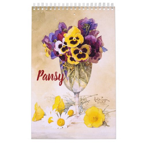 Pansy Art Calendar 11 x 7