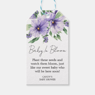 Pansy Baby Shower Seed Gift Tags