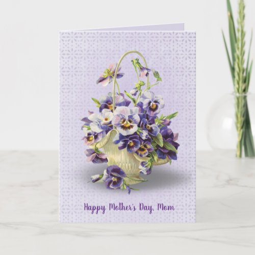pansy basket Mothers Day Card