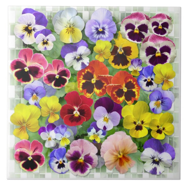 Pansy Beauty Ceramic Tile (Front)