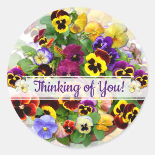 PANSY BEAUTY Thinking of You Classic Round Sticker