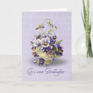 Pansy Birthday for Granddaughter Card
