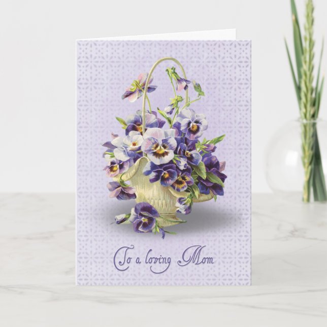 Pansy Birthday for Mom Card (Front)