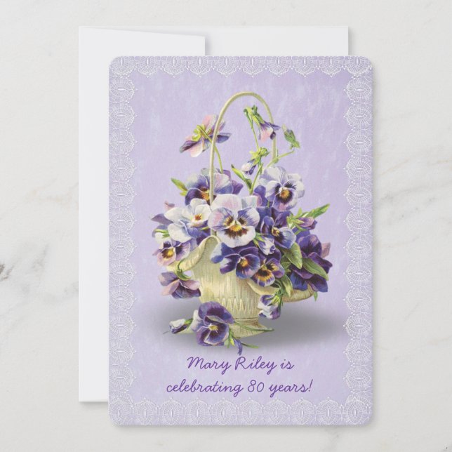 Pansy Birthday Party Invitation (Front)