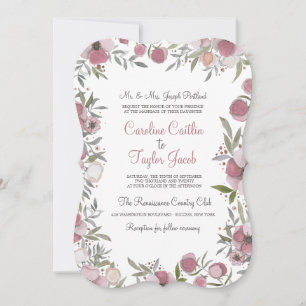 Pansy Blossoms Wedding Invitation