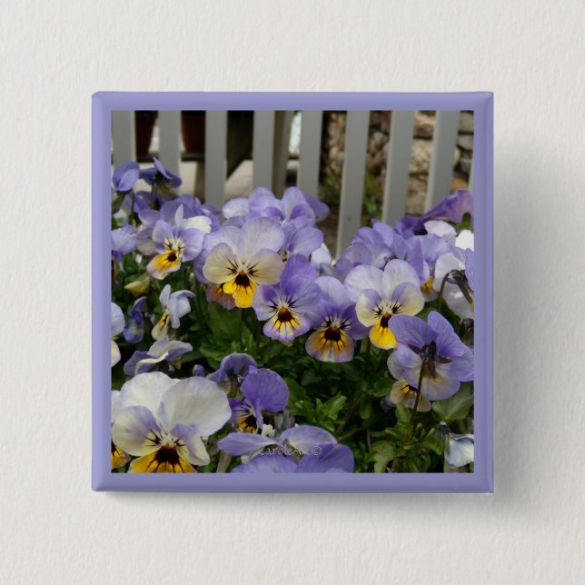 Pansy Blues Fence Button (Front)