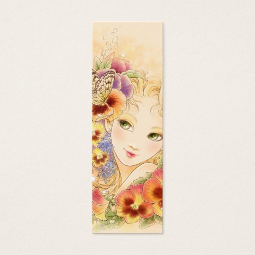 Customizable Pansy Bookmark Business Card