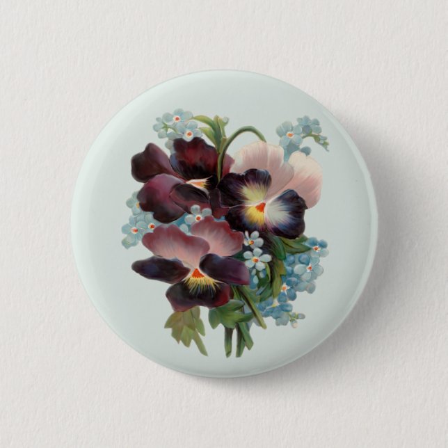 Pansy Bouquet Button (Front)