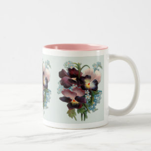 Pansy Bouquet Two-Tone Coffee Mug