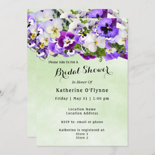 Pansy Bridal Shower Invitation