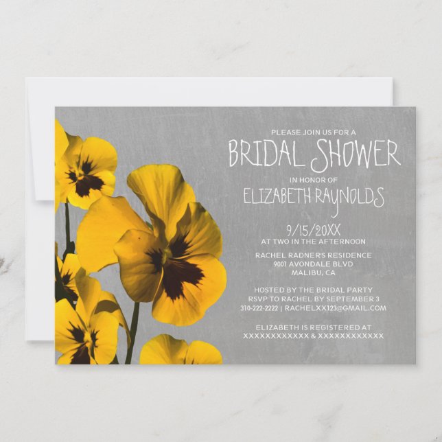 Pansy Bridal Shower Invitations (Front)