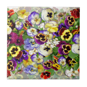 Pansy Cascade Ceramic Tile