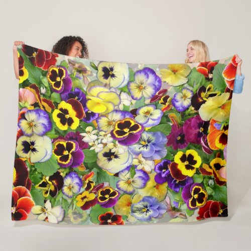 Pansy Cascade Fleece Blanket