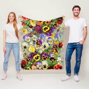 Pansy Cascade Fleece Blanket