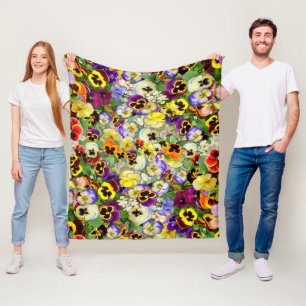 Pansy Cascade Fleece Blanket