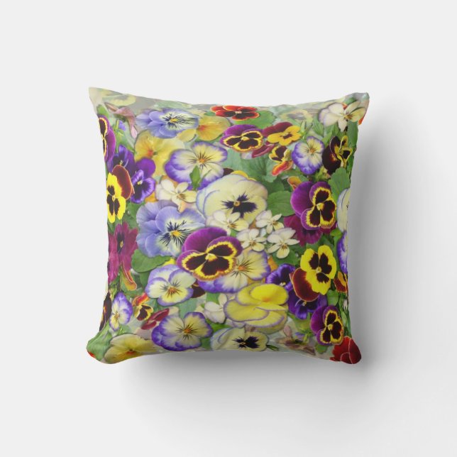 Pansy Cascade Outdoor Pillow (Front)