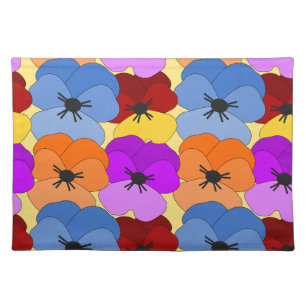 Pansy Collage  Cloth Placemat