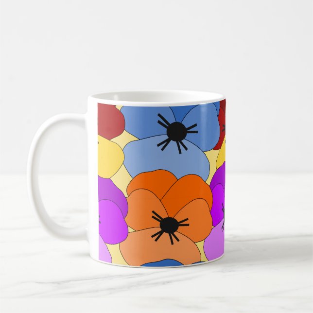 Pansy Collage  Coffee Mug (Left)