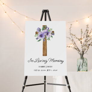Pansy Cross Memorial Funeral Foam Board