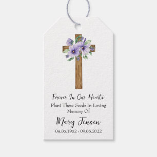 Pansy Cross Memorial Funeral Seed Packet  Gift Tags