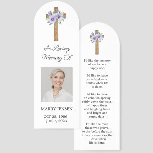 Pansy Cross Photo Memorial Bookmark