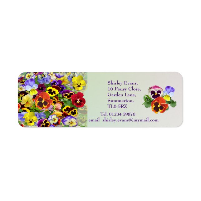 Pansy Display Custom Text Label (Front)