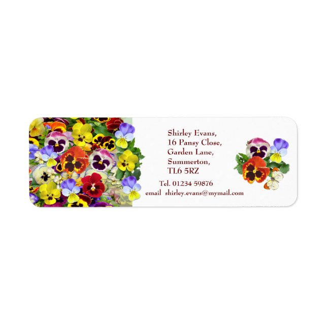 Pansy Display Custom Text Label (Front)